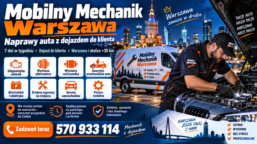 Mechanik z Dojazdem - Mobilny Mechanik Warszawa