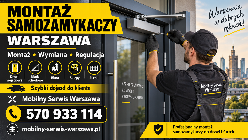 Montaż samozamykaczy Warszawa – montujemy, wymieniamy i regulujemy samozamykacze do drzwi oraz furtek