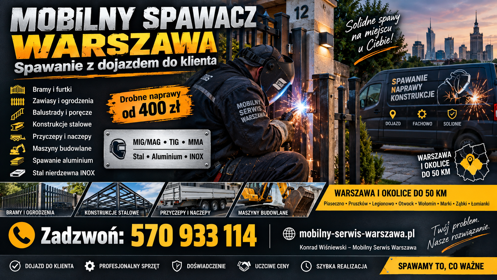 Spawacz z Dojazdem Warszawa 