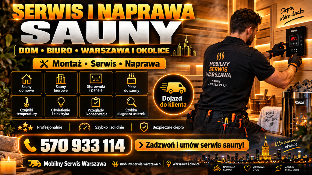 Super Mobilny serwis i naprawa saun z dojazdem do klienta – Warszawa i okolice