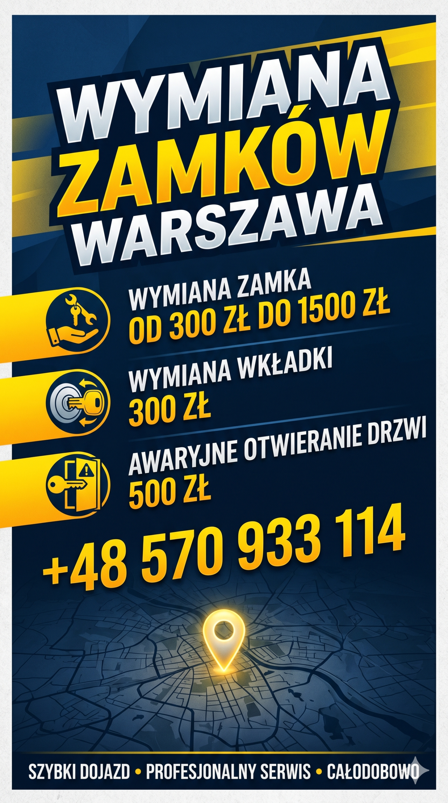 Tani Ślusarz Warszawa - Awaryjne Otwieranie Drzwi i Mieszkań w Warszawie + Wymiana Wkładek, Gerda, Dierre, Serwis.