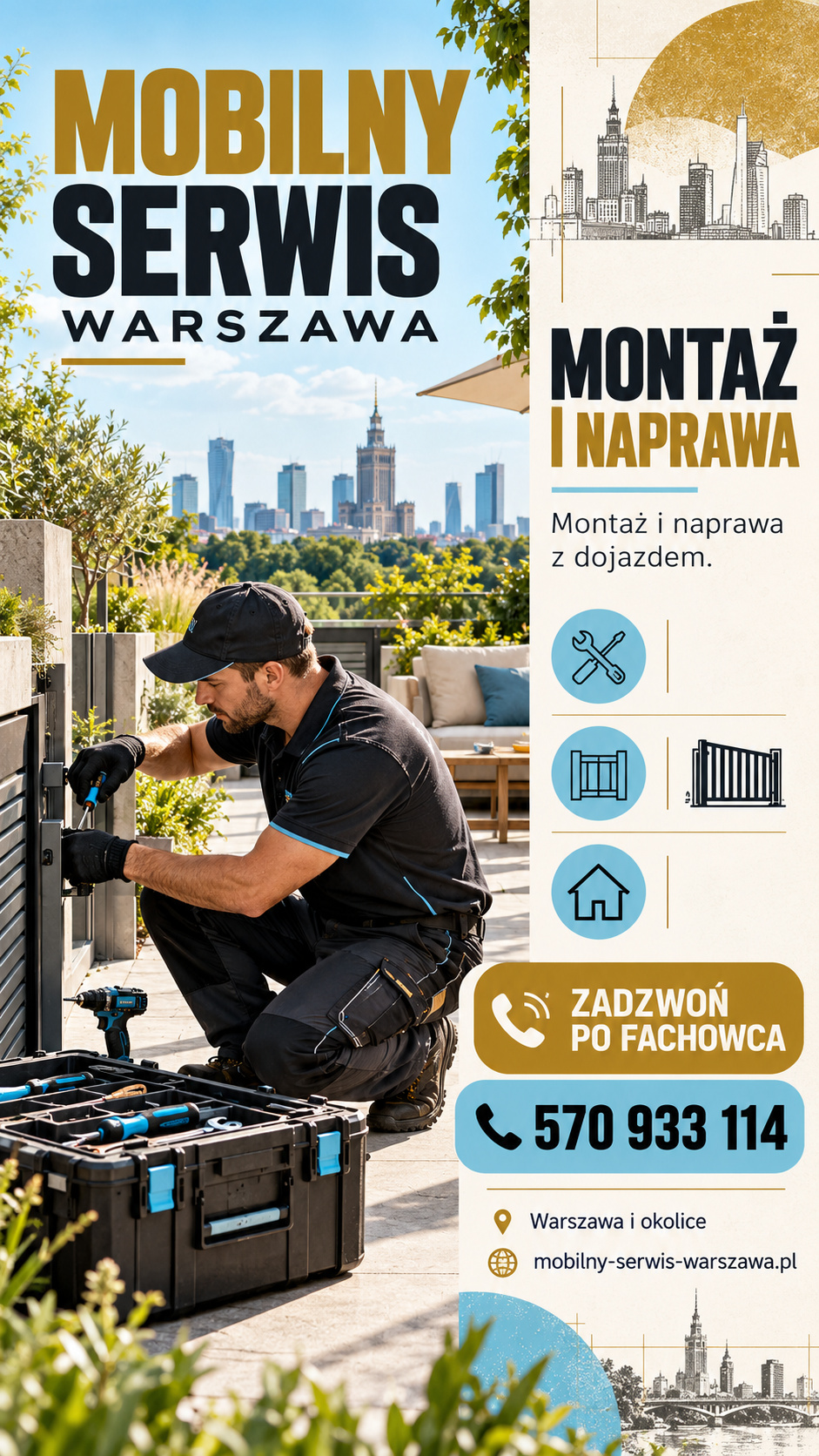 Spawanie Garażu Warszawa – Spawacz do Garażu z Dojazdem | Mobilny Serwis Warszawa

Potrzebujesz spawacza do garażu w Warszawie? Twój garaż blaszany jest uszkodzony, brama nie zamyka się prawidłowo, konstrukcja metalowa pękła lub wymaga wzmocnienia? Zamów Mobilny Serwis Warszawa! Przyjeżdżamy bezpośrednio do klienta i wykonujemy profesjonalne spawanie, naprawy, modernizacje oraz remonty garaży metalowych.