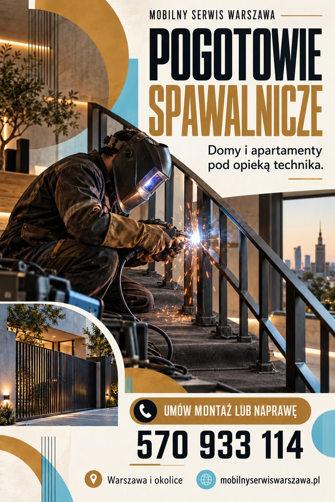 ## Naprawa balustrady na balkonie Warszawa Wola – mobilny spawacz z dojazdem do apartamentu
**Mobilny Serwis Warszawa** wykonuje profesjonalne naprawy balustrad balkonowych, metalowych poręczy, barierek ochronnych oraz konstrukcji stalowych na balkonach i tarasach. Nasza ostatnia realizacja odbyła się na warszawskiej Woli, w przestronnym apartamencie o powierzchni około 150 m², którego wartość szacowana jest na około 3 miliony złotych.
Choć na zdjęciach balkon może wydawać się niewielki, w rzeczywistości jego powierzchnia wynosiła prawie 40 m². To naprawdę duża przestrzeń zewnętrzna, która wymaga odpowiedniego zabezpieczenia, konserwacji oraz solidnej balustrady.
### Spawanie i naprawa balustrad balkonowych na miejscu
Podczas realizacji zajmowaliśmy się naprawą metalowej balustrady balkonowej. Nasz mobilny spawacz przyjechał bezpośrednio do klienta z wyposażeniem umożliwiającym wykonanie prac serwisowych na miejscu.
**Naprawiamy pęknięte spawy, uszkodzone połączenia metalowe, poluzowane elementy konstrukcyjne, poręcze oraz mocowania balustrad.** W zależności od stanu technicznego wykonujemy również szlifowanie, zabezpieczenia antykorozyjne i malowanie elementów stalowych.
Każdą naprawę poprzedzamy oceną uszkodzeń. W przypadku elementów odpowiedzialnych za bezpieczeństwo użytkowników balkonu sprawdzamy także stan mocowań i możliwość wykonania trwałej naprawy.
### Kompleksowy remont balkonu – spawanie, ślusarstwo i malowanie
Nasza oferta nie ogranicza się wyłącznie do spawania. Realizujemy również prace ślusarskie, renowację metalowych konstrukcji, wymianę uszkodzonych elementów, usuwanie korozji oraz przygotowanie balustrad do ponownego malowania.
Obsługujemy zarówno luksusowe apartamenty, penthouse'y i rezydencje, jak również standardowe mieszkania w budynkach wielorodzinnych.
Działamy na Woli, Mokotowie, Żoliborzu, Bielanach, Ochocie, Ursynowie, Wilanowie oraz w innych dzielnicach Warszawy. Dojeżdżamy także do Konstancina-Jeziorny, Piaseczna, Pruszkowa, Łomianek, Marek i okolicznych miejscowości.
**Potrzebujesz naprawić balustradę na balkonie? Zamów mobilnego spawacza z dojazdem!**
Mobilny Serwis Warszawa – pogotowie spawalnicze, ślusarskie i techniczne.
**Telefon: 570 933 114**
Strona internetowa: https://mobilnyserwiswarszawa.pl/
**Naprawa balustrad balkonowych Warszawa – spawanie barierek, remont balkonów, renowacja poręczy i mobilny serwis techniczny z dojazdem do klienta.**