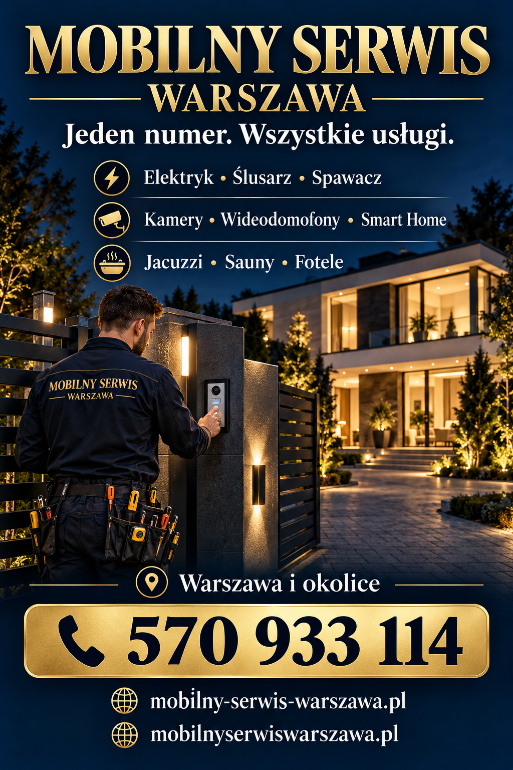 Techniczna obsługa domów, Elektryka, elektronika, hydraulika, ślusarstwo, spawanie, monitoring, automatyka bram, Smart Home, sieci komputerowe, jacuzzi, sauny, fotele i naprawy wyposażenia