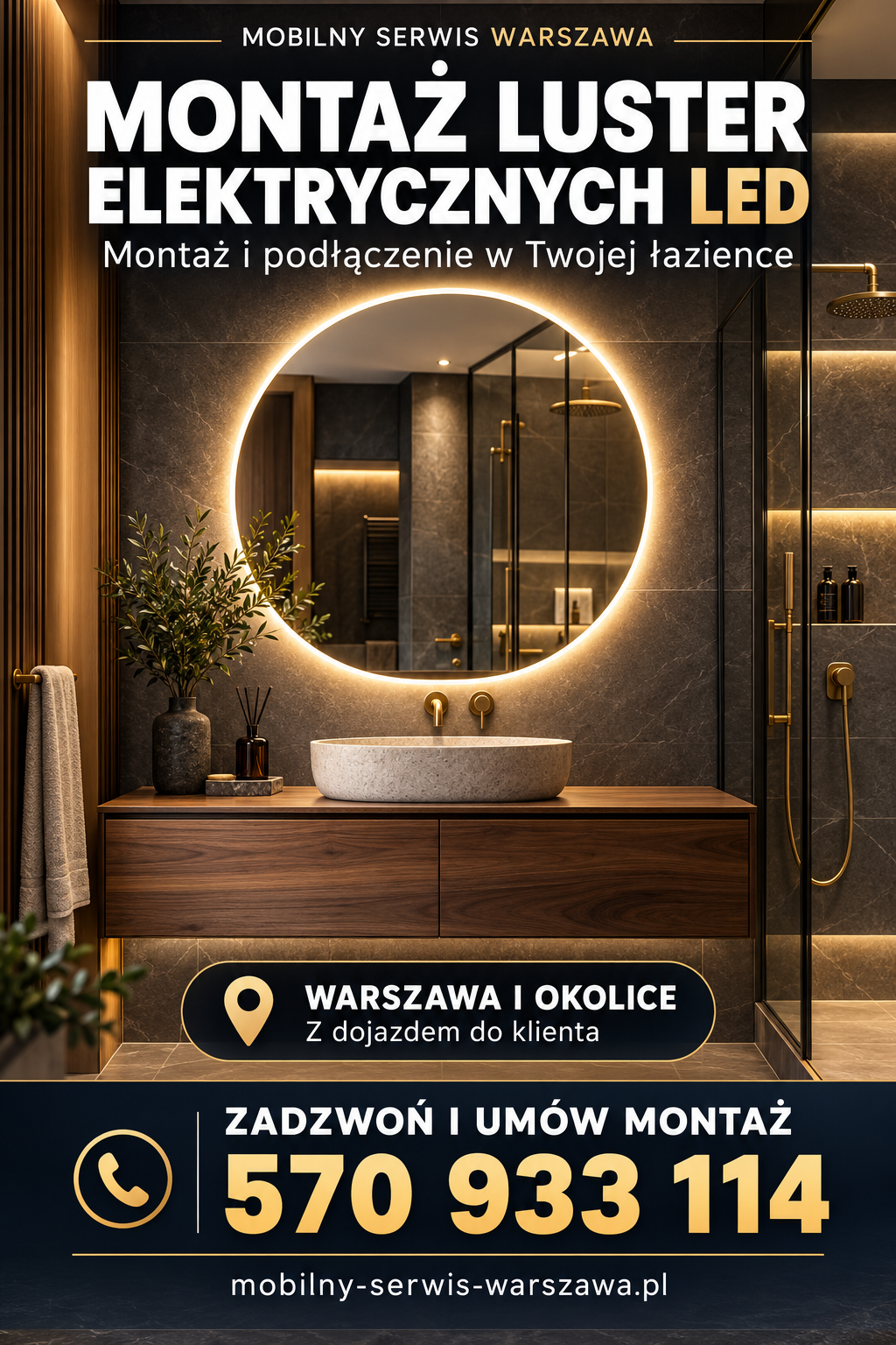 Montaż Lustra Led Warszawa