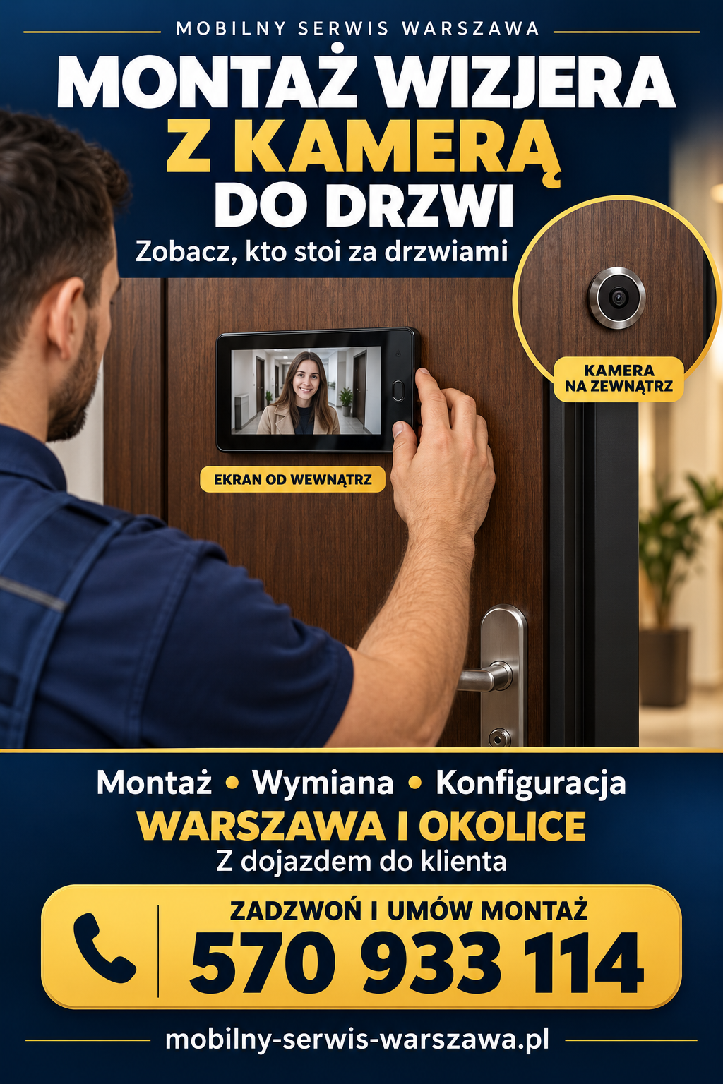 Montaż wizjera z kamerą do drzwi 🚪