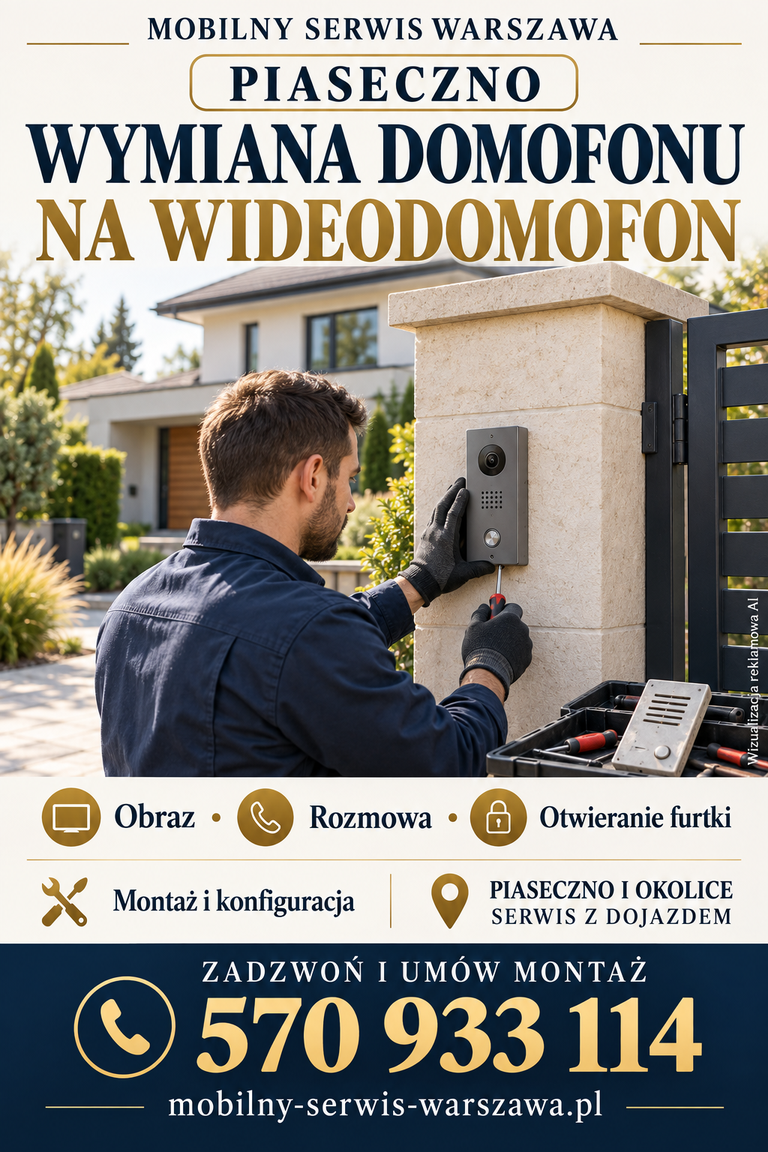 Piaseczno – Wymiana starego domofonu na nowoczesny system wideo