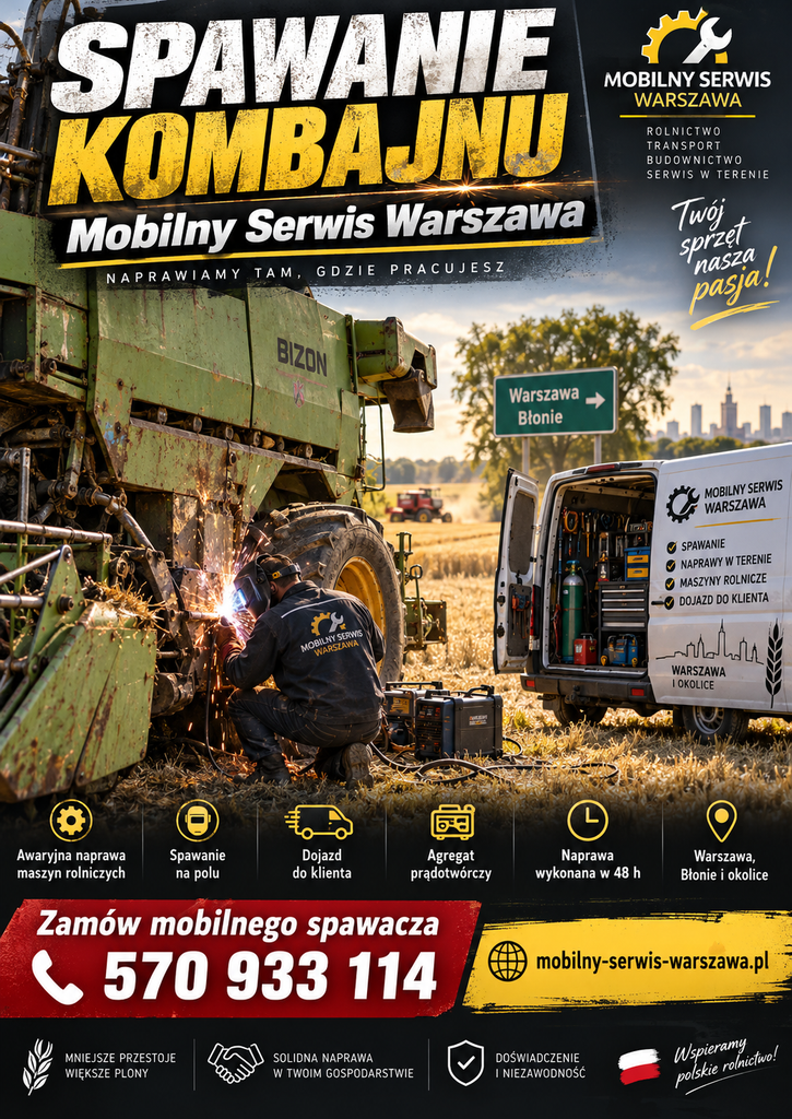 Spawanie kombajnu Warszawa, Spawamy Maszyny Rolnicze w Warszawie i Okolicach, dojedziemy bo mamy mobilnego spawacza.