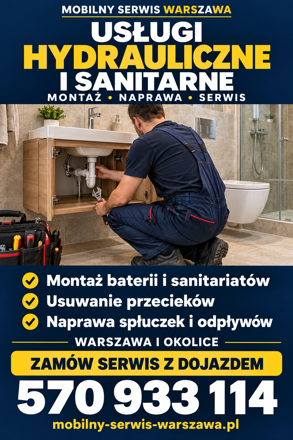 Usługi hydrauliczne i sanitarne Warszawa – Konrad Wiśniewski, Mobilny Serwis Warszawa